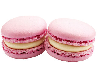 Isolated Two Pink Macarons