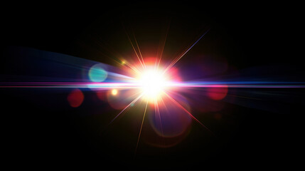 Lense flare overlay on black background. The background can be remove with a blending mode like screen.