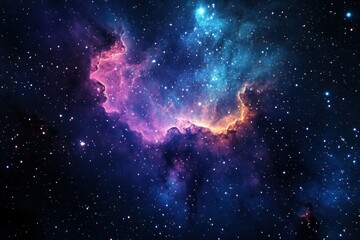 Fototapeta premium Vibrant view of a colorful galaxy filled with stars, nebulae, and cosmic dust, showcasing the vastness and beauty of the universe