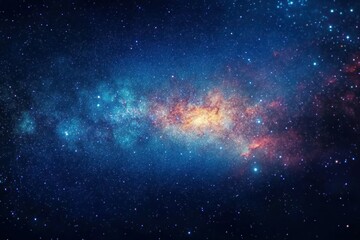 Fototapeta premium Vibrant view of a colorful galaxy filled with stars, nebulae, and cosmic dust, showcasing the vastness and beauty of the universe