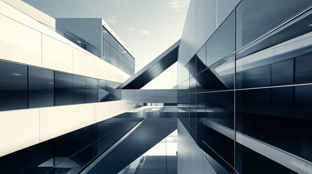 Contemporary architectural office building urban landscape per