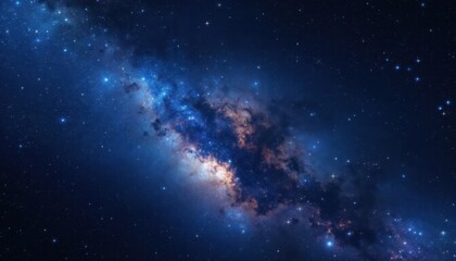Naklejka premium Stunning milky way galaxy displaying vibrant cosmic colors in deep space scene
