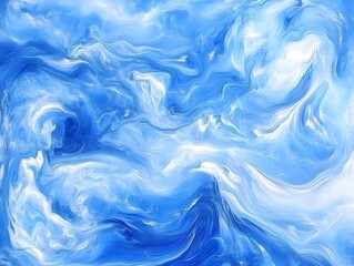 Fototapeta premium Abstract Blue White Swirling Marble Texture Background