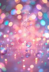 Magical sparkling butterfly with colorful bokeh lights