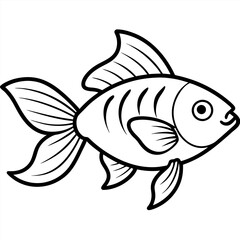 Freshwater Fish Vector Illustrations: Cartoons, Clipart, and Line Art on White Background