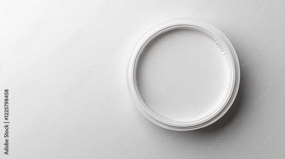 Poster white empty modern round platform podium on white background