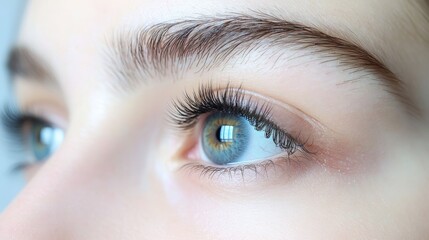 Obraz premium Lash extensions macro eye before and after