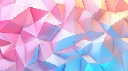 Obraz premium Abstract futuristic geometric crystal background, iridescent texture, faceted gem. 3d rendering.