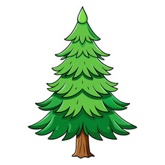 Obraz premium Trees Vector Illustration: Cartoons, Clipart, Line Art on White Background