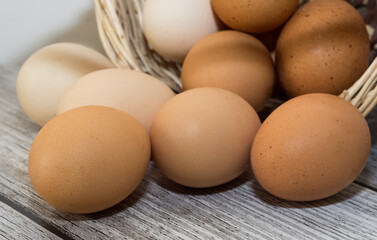 animal products, brown chicken eggs.