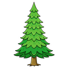 Trees Vector Illustration: Cartoons, Clipart, Line Art on White Background