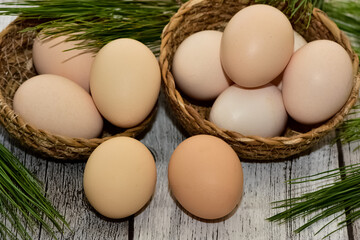 animal products, brown chicken eggs.