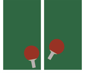 Poster design for the game of ping pong. Table tennis case. Vector flat illustration. Ping pong table tennis. Poster