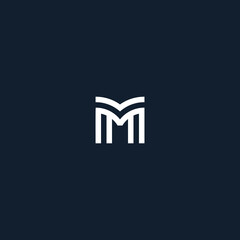M monogram logo design