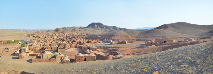 A typical village of mud houses in the Afghan province of Herat