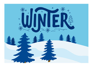 Fototapeta premium Winter holiday poster. Winter flyer vector design
