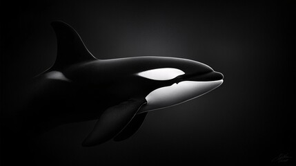 Black and White Orca Swimming