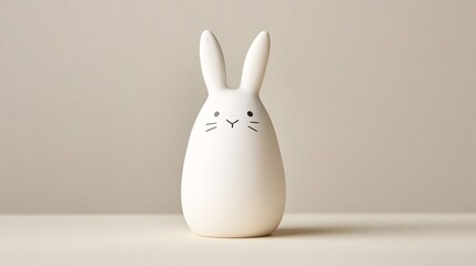 Obraz premium Cute Bunny Figurine on Minimal Background