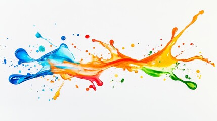Fototapeta premium Abstract acrylic paint stain texture and watercolor splash Hand drawing colorful acrylic splatter isolated on white background