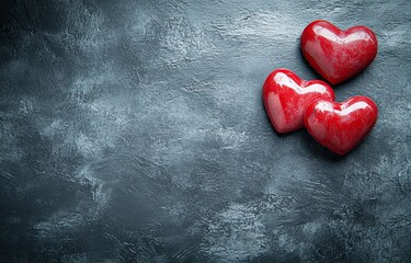 A black background featuring a Valentine's Day inscription and red hearts