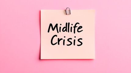 Midlife Crisis Written on Sticky Note – Emotional Struggles, Self-Reflection, Life Transitions, Personal Growth, and Mental Health Awareness in Middle Age Concept