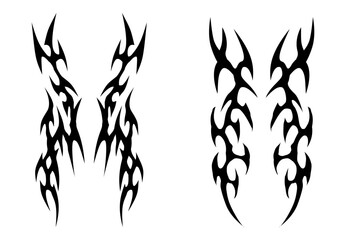 Neo tribal cyber tattoo design set, tribal long  tshirt sleeves design set