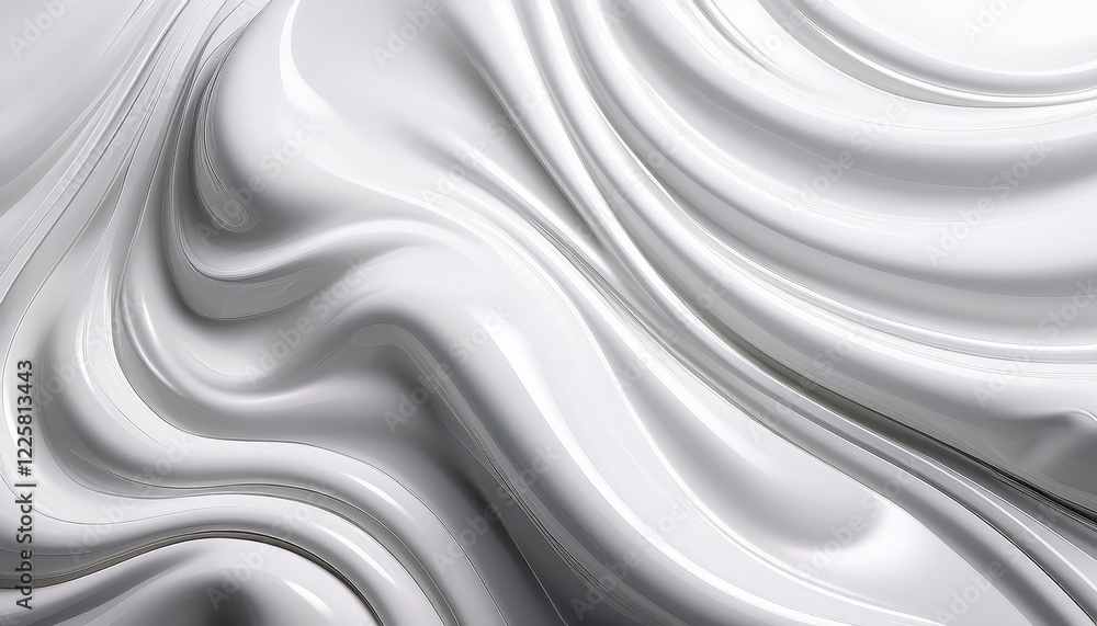 Aufkleber striking liquid abstraction on a white canvas, showcasing dynamic swirls and textures in a minimalis