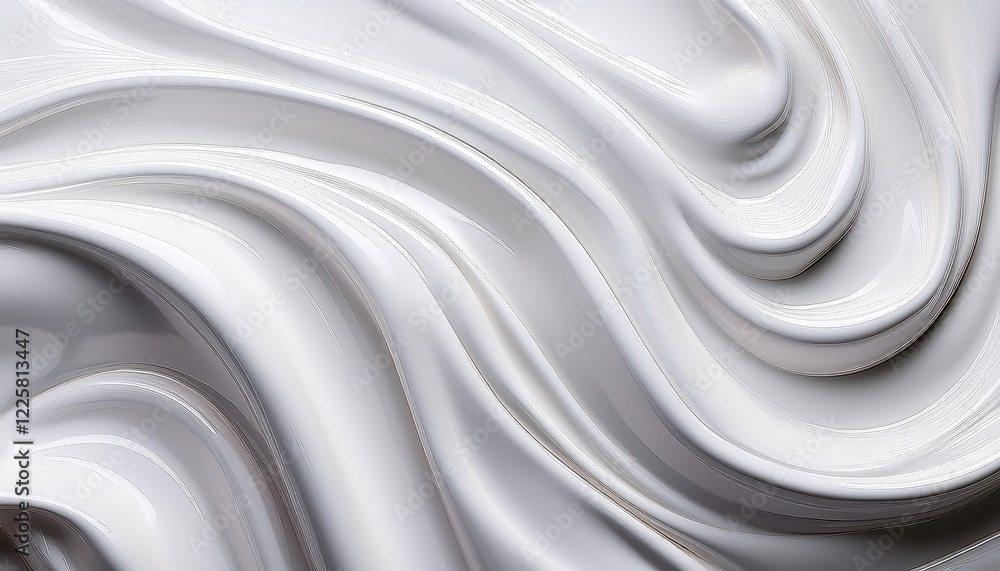 Aufkleber stirring abstract design of dynamic liquids on a solid white canvas, showcasing an energetic interpl