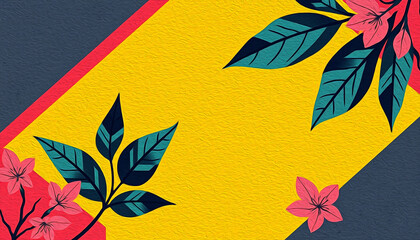 Bottanical pattern for printing on wall decorations, covers, leaflets, business cards. Oil paint