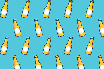 Pattern of cartoon yellow drink bottles.