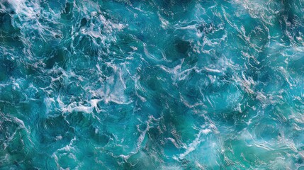 Obraz premium A processed collage highlights the tranquil and rippling surface of calm blue water, suited for texture-based projects