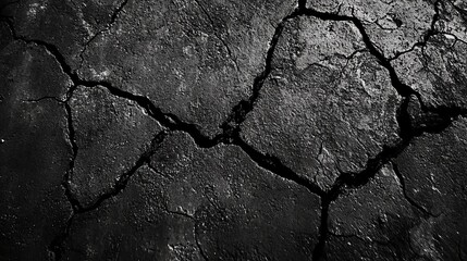 A textured, grainy asphalt surface captures the intricate details of a dark grey tarmac road