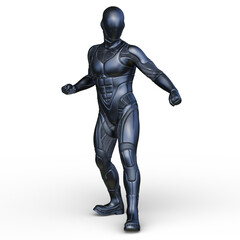 男性サイボーグ　3DCGレンダリング