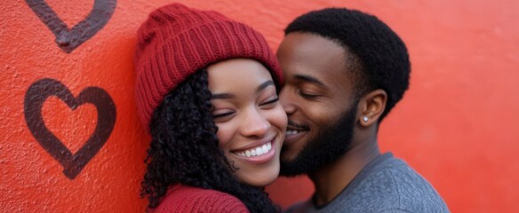 Young Couple Posing Joyfully for Valentine's Day