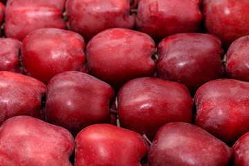 Background from red apples.