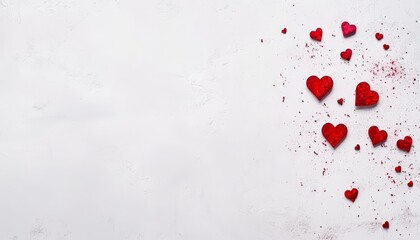 Heart Confetti on White Background