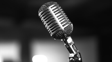 Retro microphone ( Dynamic microphone ) on white bacground