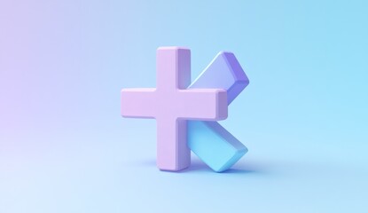 Obraz premium Pastel plus and arrow 3D render.