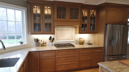 Fototapeta premium Upper cabinet in kitchen 