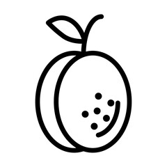 Apricot icon outline set sign