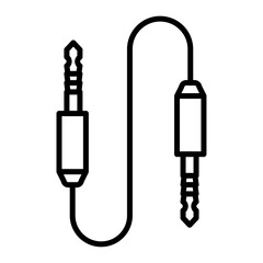 Audio Cable icon outline set sign