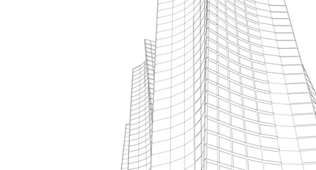 Fototapeta premium Architectural buildings vector 3d rendering