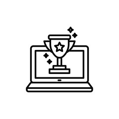 Competition win icon outline set sign
