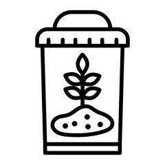 Composter icon outline set sign