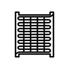 Condenser coil icon outline set sign