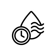 Dry time icon outline set sign
