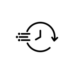 Fast time icon outline set sign