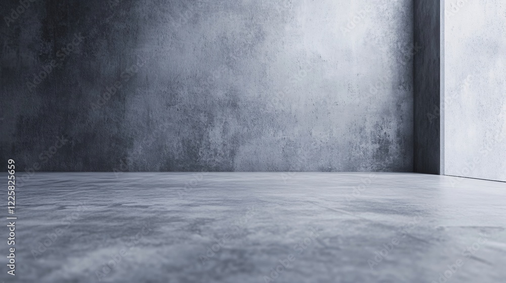 Poster empty room with polished concrete floor and walls showing rough texture
