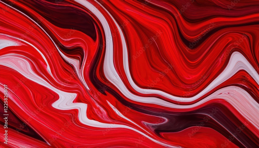 Poster vibrant red marble patterns in a swirling, inklike abstraction an exploration of color and texture i