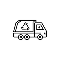 Garbage truck icon outline set sign